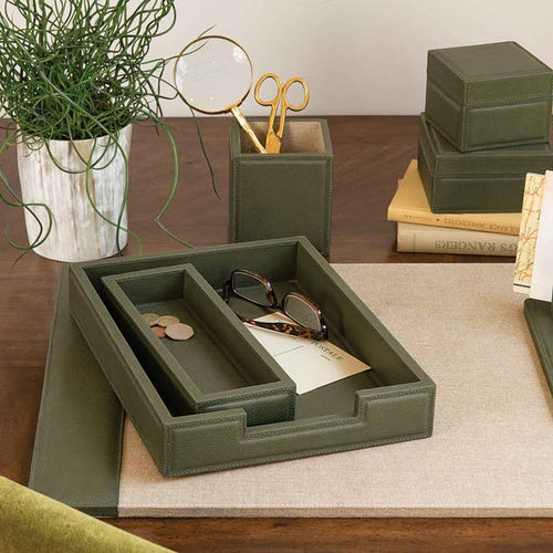 Asby Leather Desk Organizer Set