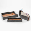 Crosby Faux Shagreen Desk Organizer Set