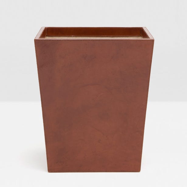 Stirling Tan Leather Wastebasket