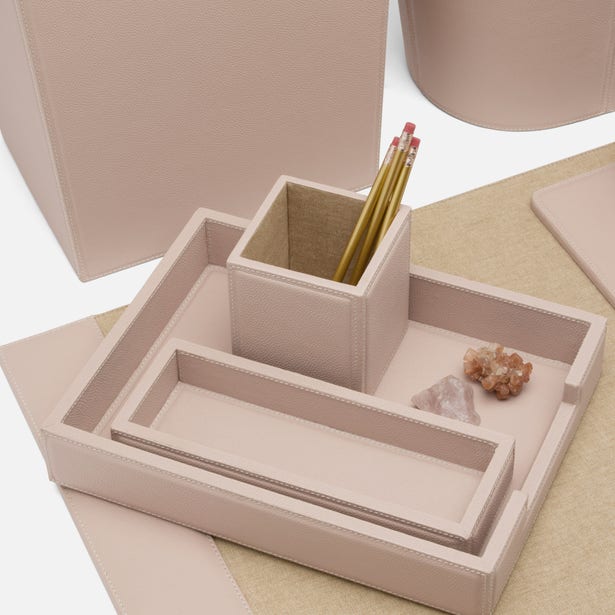 Asby Leather Desk Organizer Set