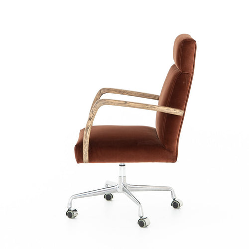 Bryson Auburn Velvet Desk Chair
