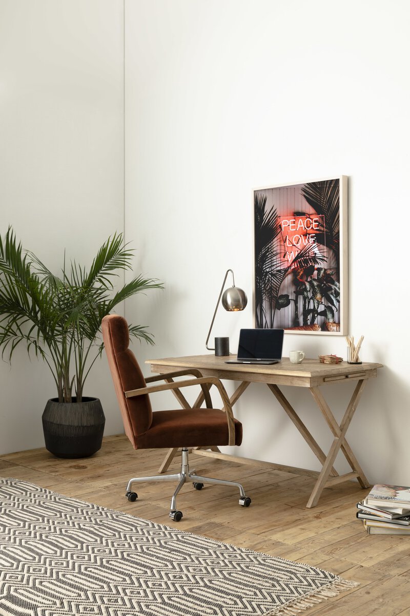 Bryson Auburn Velvet Desk Chair