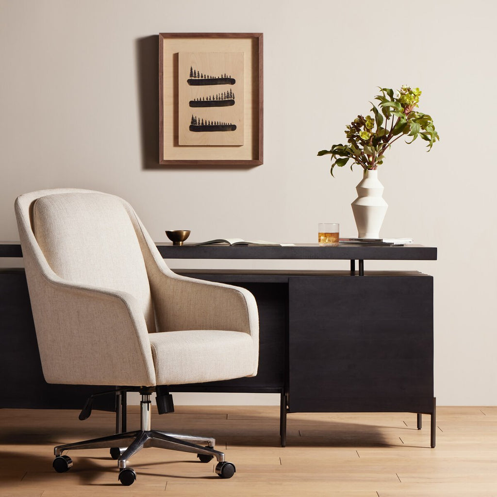 Verne Cream Upholstered Desk Chair