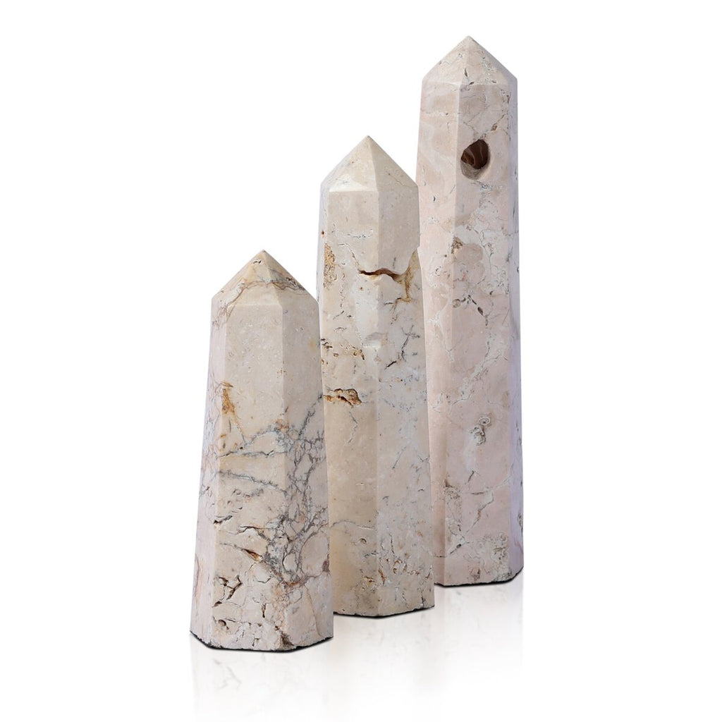 Travertine Obelisk Set of Three