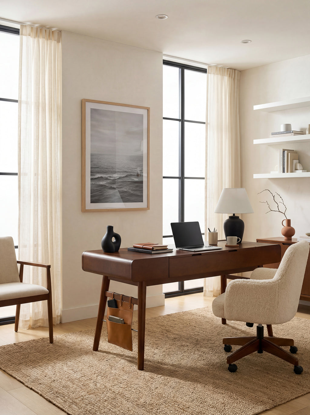 The Bowery Mid-Century Wood Lift Top Desk