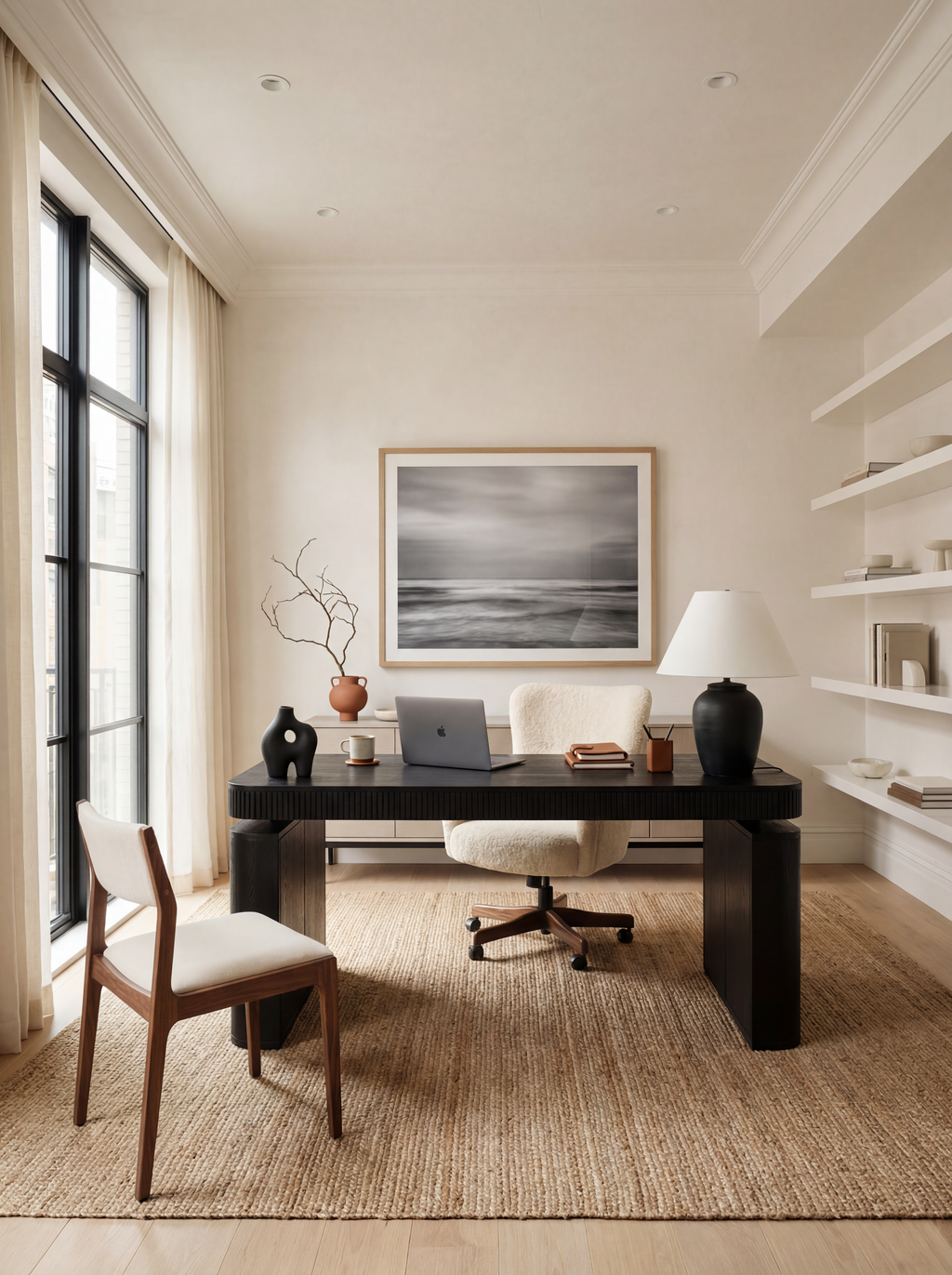 The Gramercy Fluted Wood Standing Desk