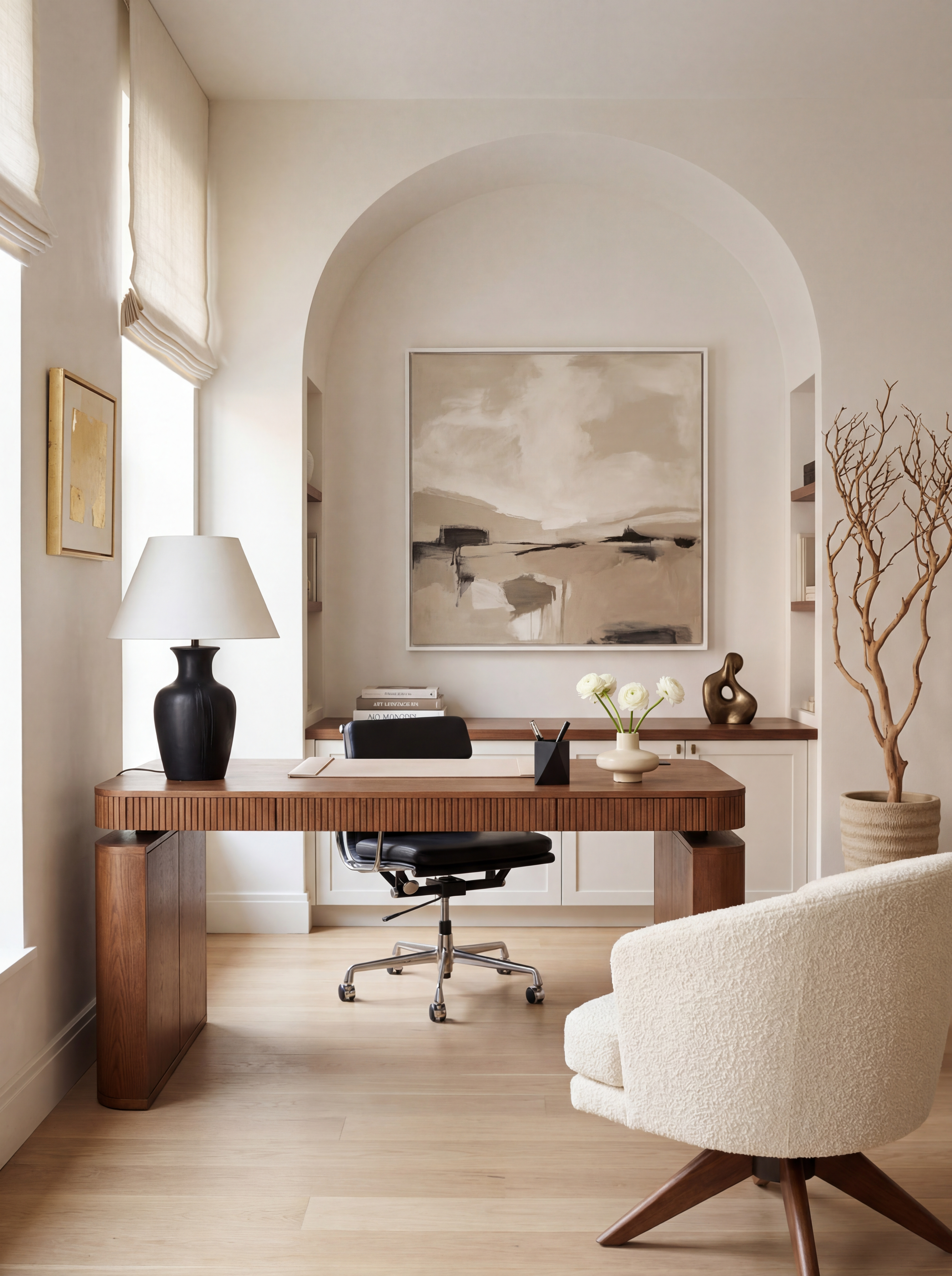 The Gramercy Fluted Wood Standing Desk