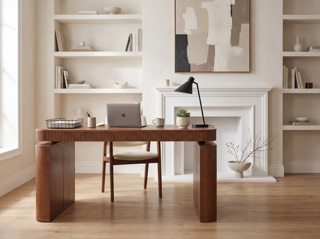 The Gramercy Fluted Wood Standing Desk
