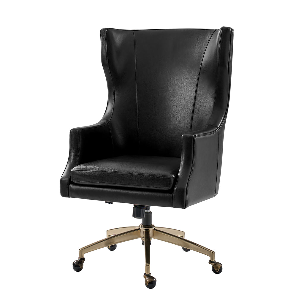 Ivy Leather Wingback Office Chair