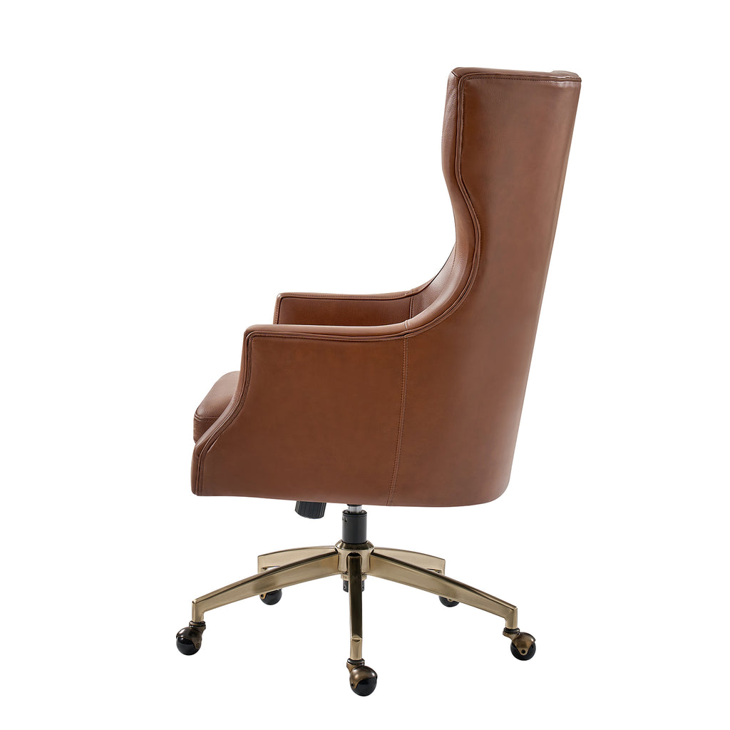 Ivy Leather Wingback Office Chair