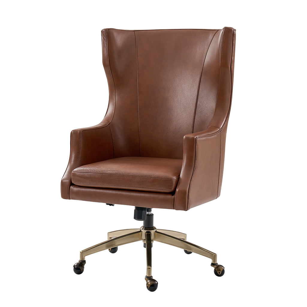 Ivy Leather Wingback Office Chair
