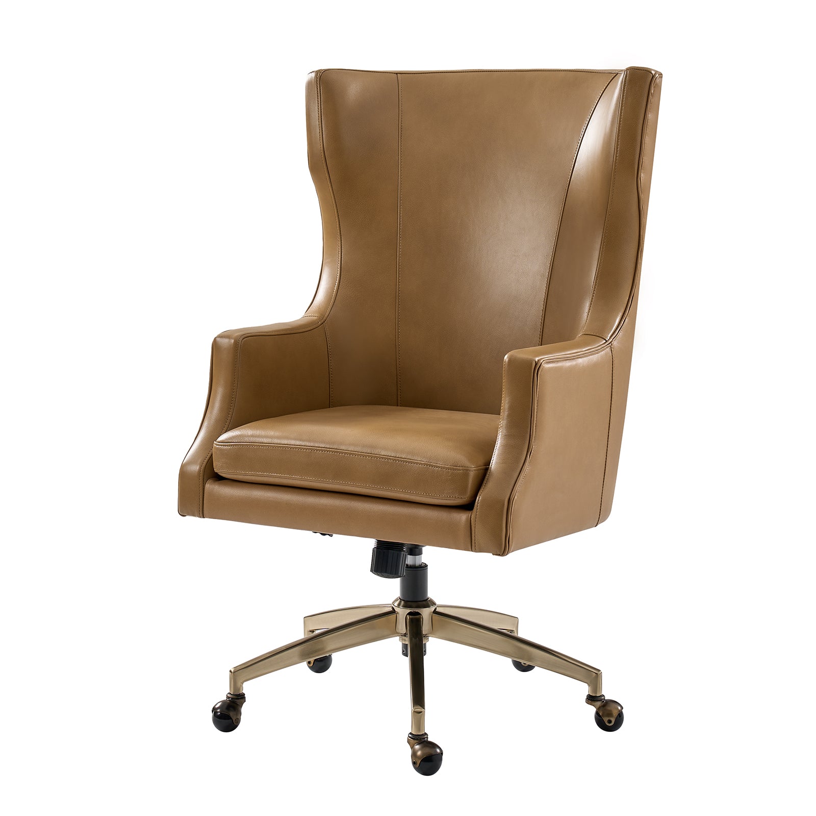Ivy Leather Wingback Office Chair