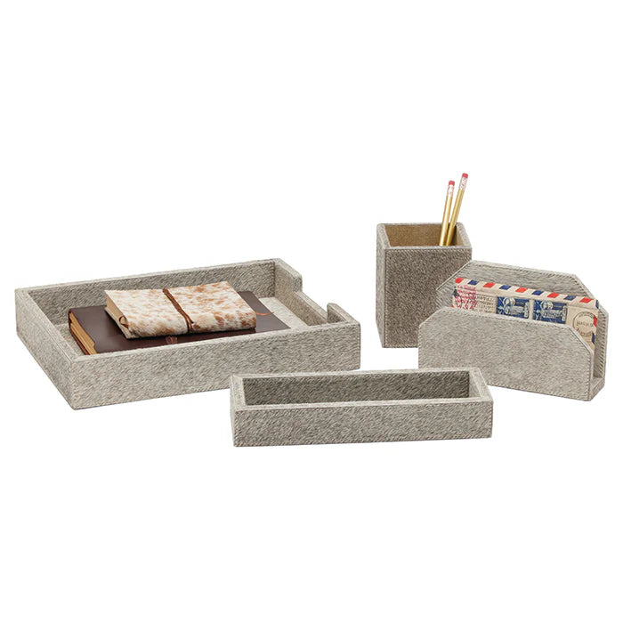 Hyde Hair-on-Hide Desk Organizer Set