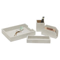 Segovia Gray Suede Leather Desk Organizer Set