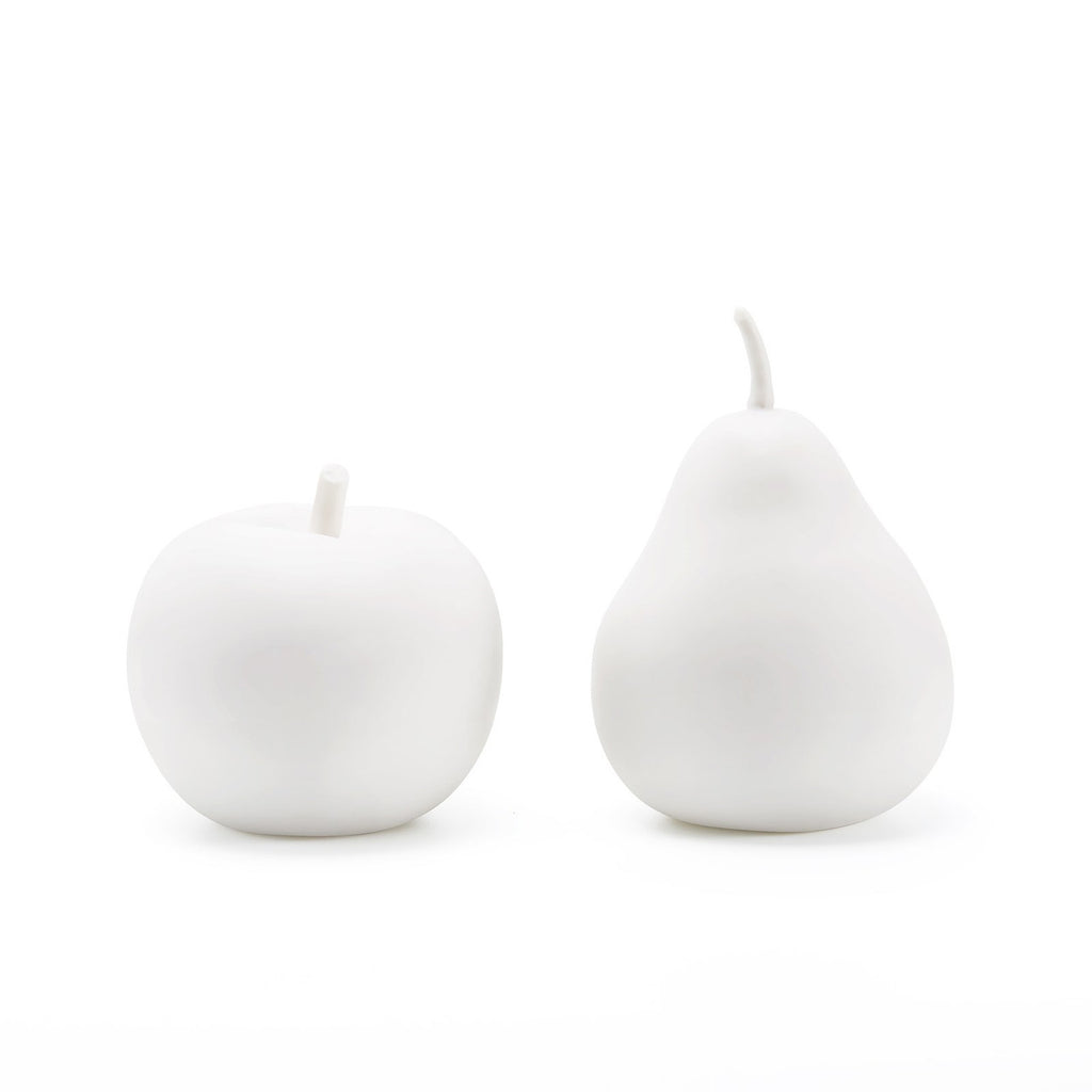 Apple & Pear Porcelain Objects (Set of Two)