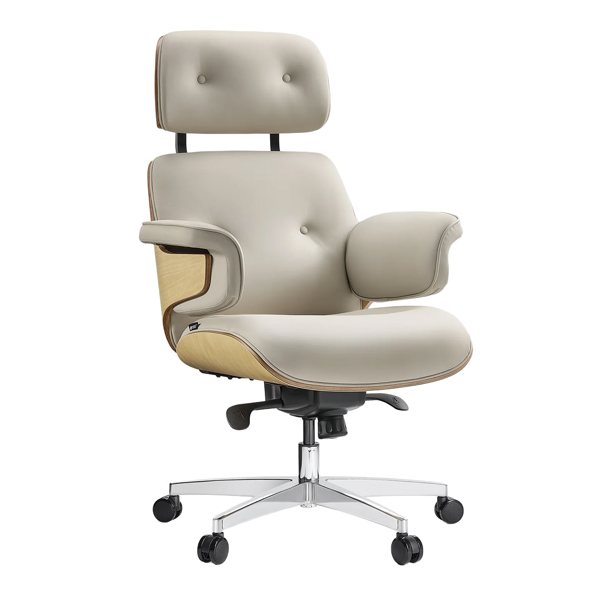 Modernist Napa Leather Bentwood Office Chair
