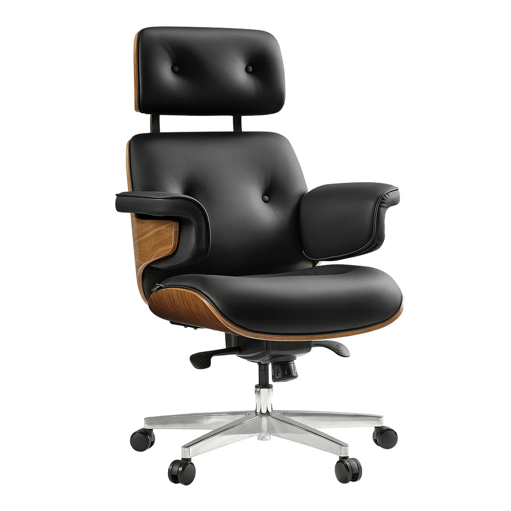 Modernist Napa Leather Bentwood Office Chair