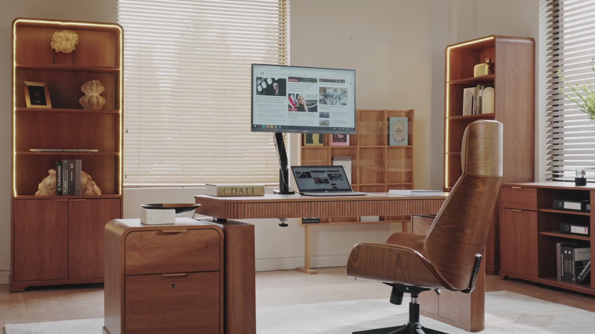 The Gramercy Fluted Wood Standing Desk